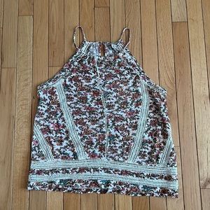 Lucky Brand Floral Tank with Lace Size M